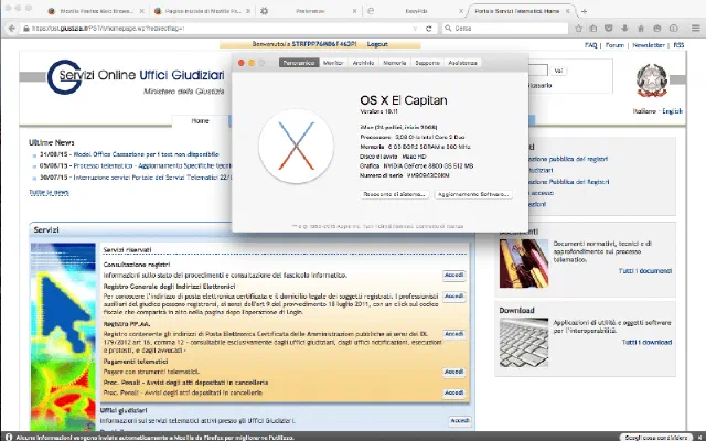 Mac OS X 10.11 El Capitan compatibile con il PCT