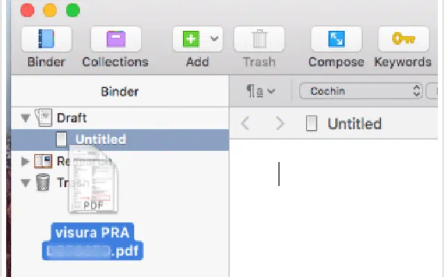 Scrivener: come manipolare i PDF con programmi estern