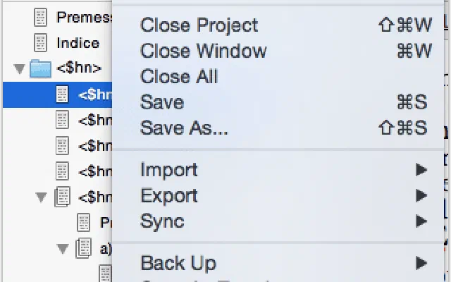 Scrivener: intestazioni e piè di pagina