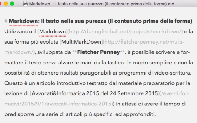 Markdown: il testo nella sua purezza (il contenuto prima della forma)