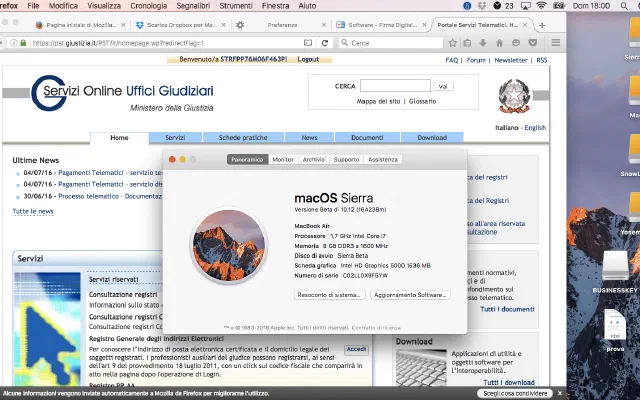macOS Sierra Beta per ora compatibile con il PCT