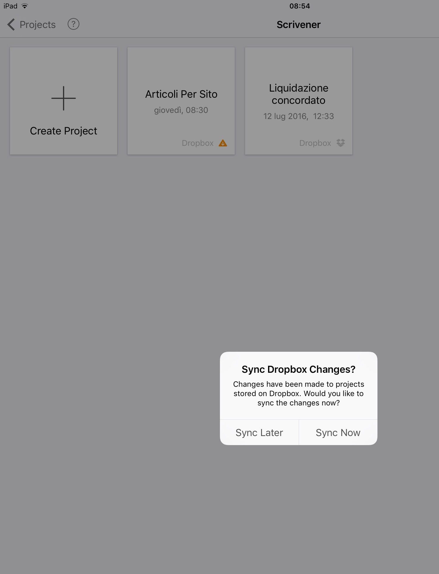 Sincronizzazione con Dropbox