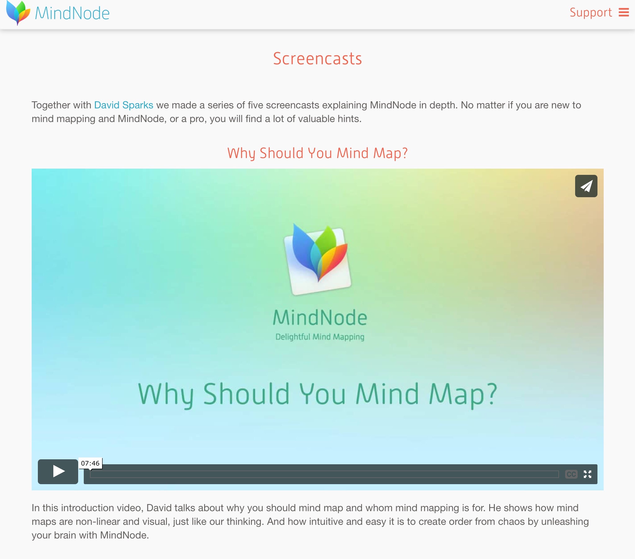 Pagina Web relativa alle video guide