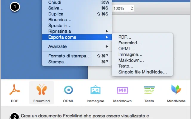 Esportazione / importazione automatica in MindNode di altri formati: utile Applescript