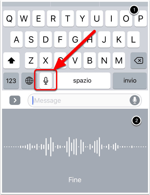 I due passaggi per dettare su iOS