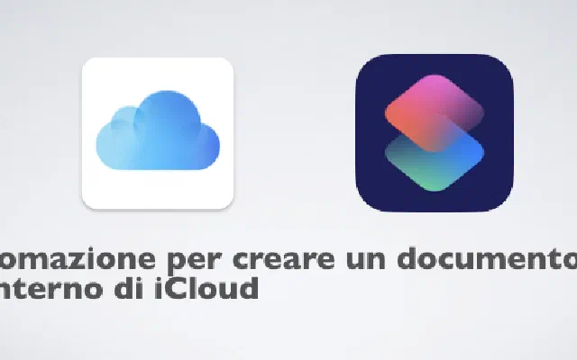 Automazione per creare un documento all’interno di iCloud