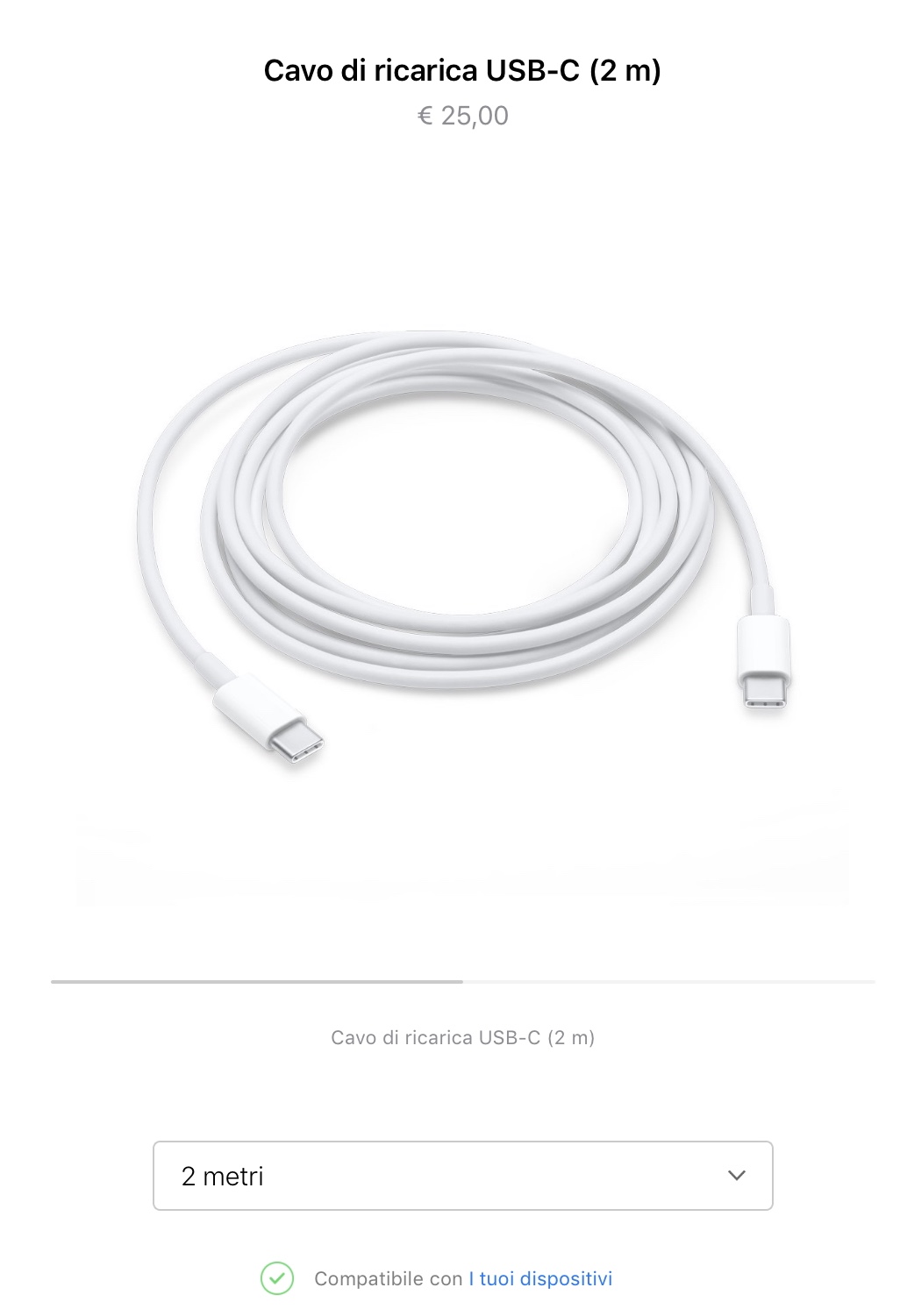 Cavo USB-C da 2 metri di Apple