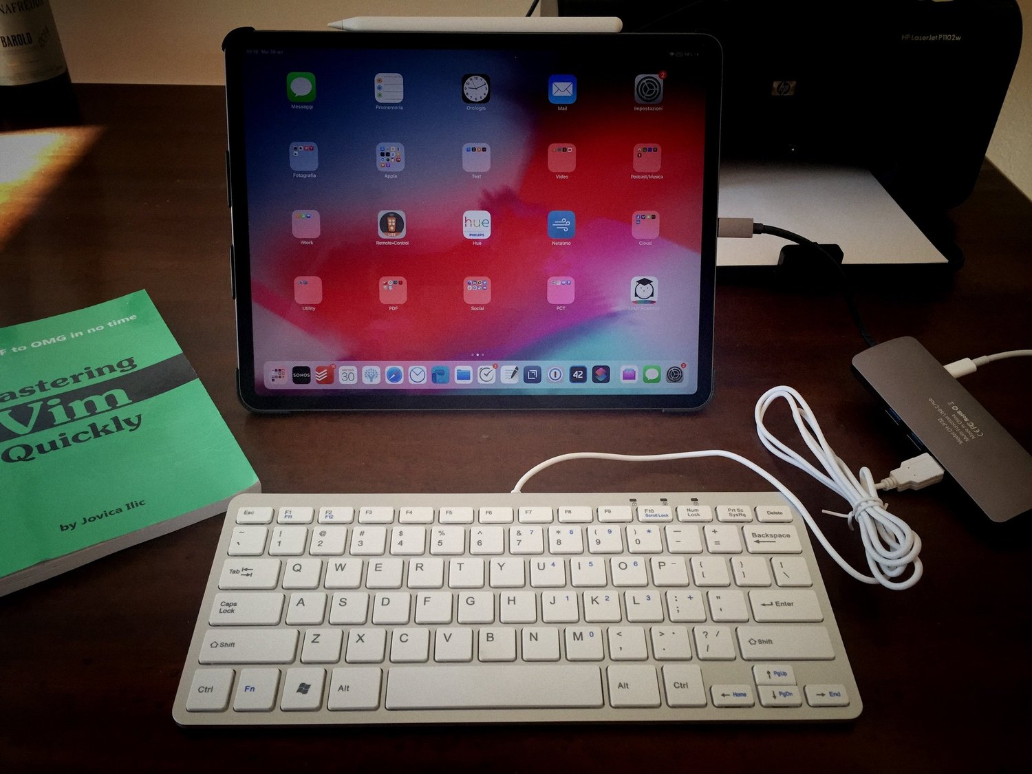 L’iPad Pro e la tastiera con USB