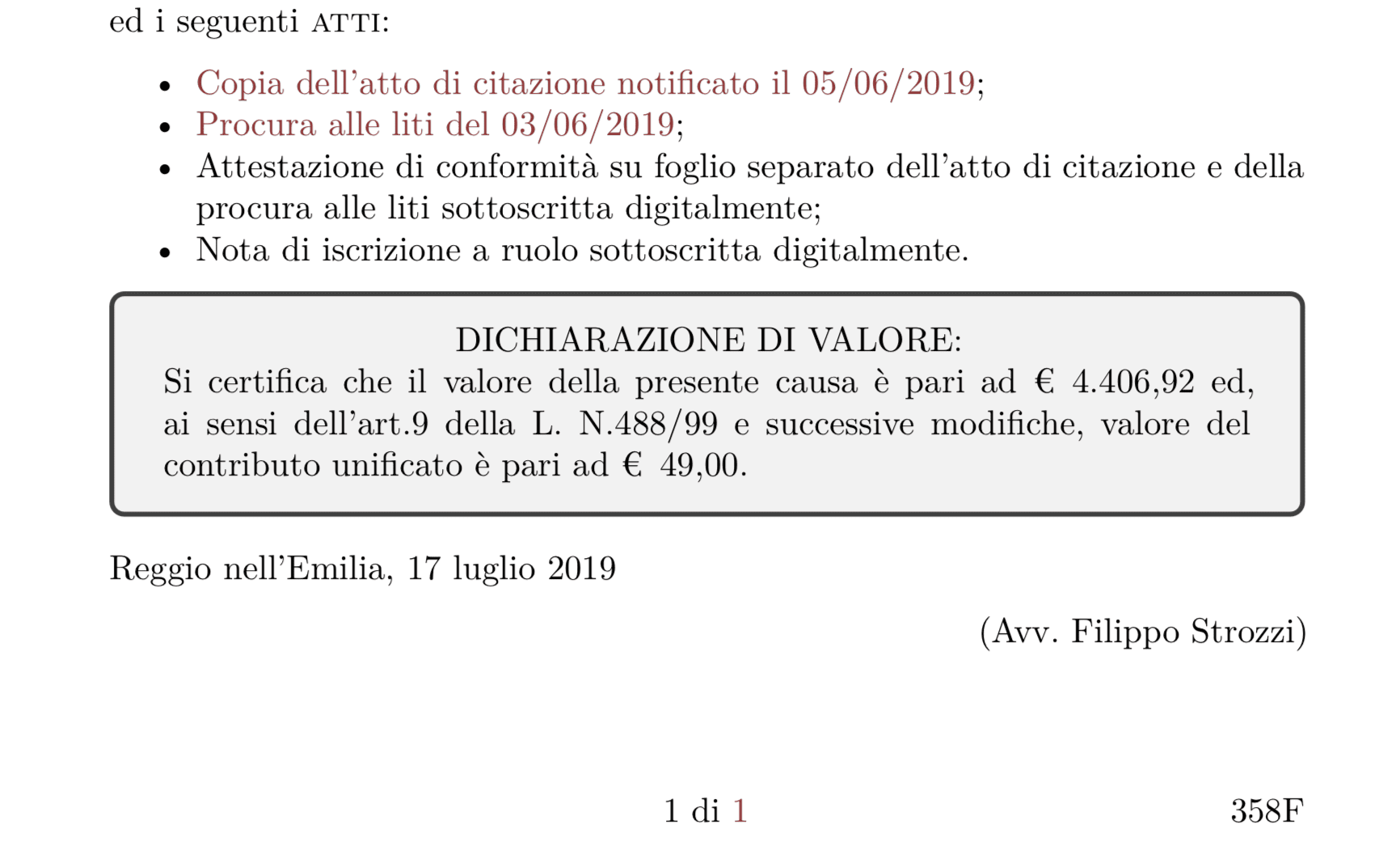 Esempio di utilizzo del pacchetto