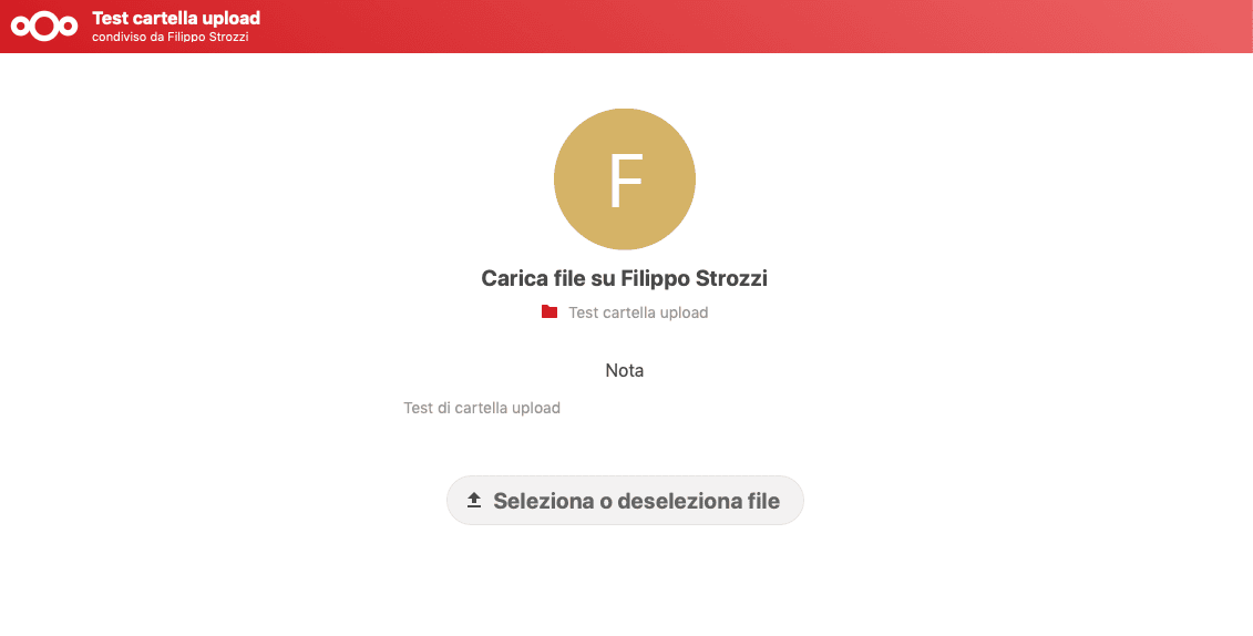 Esempio di cartella condivisa solo in upload