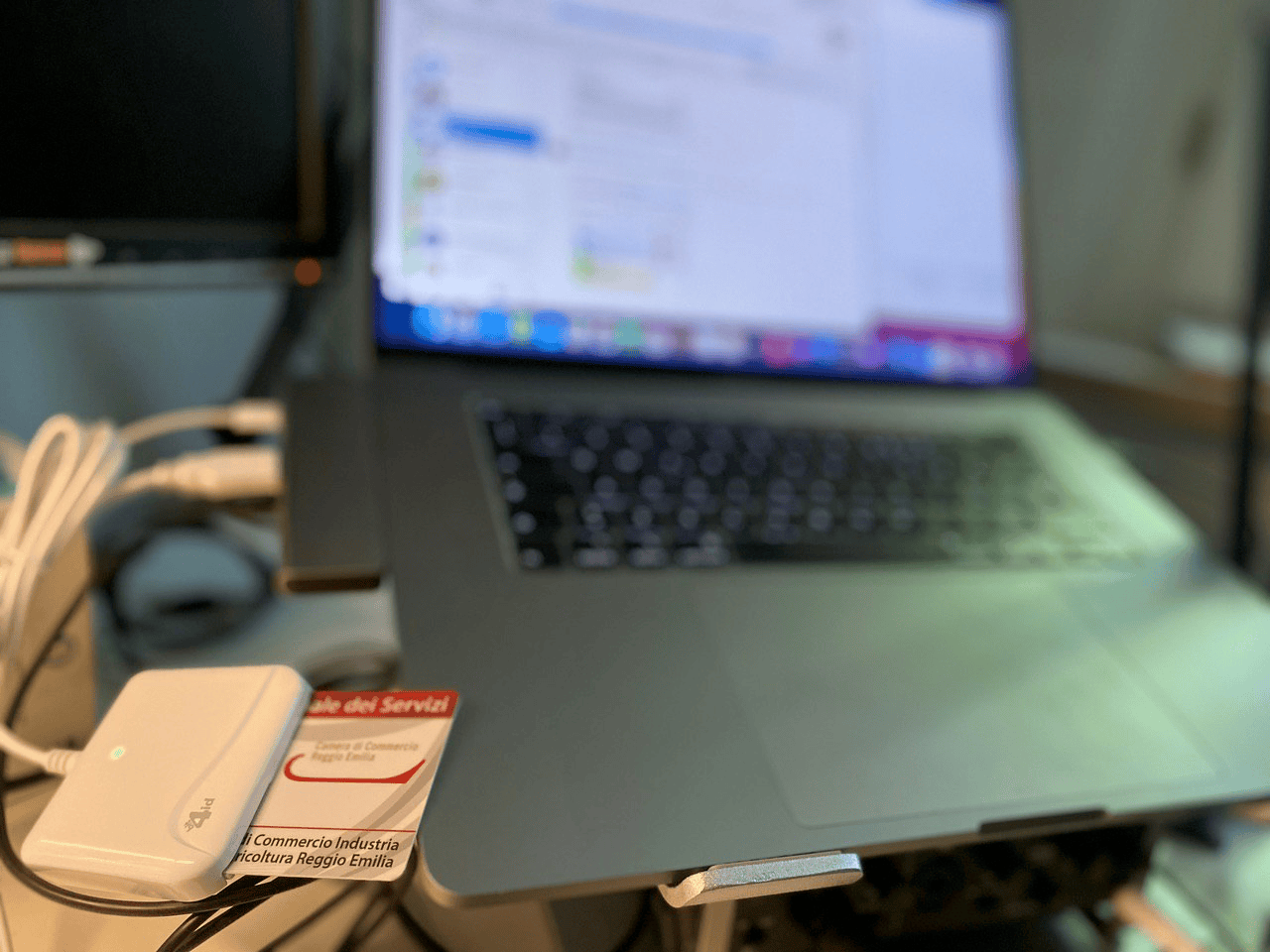 Immagine della smartcard collegata al mio MacBook Pro