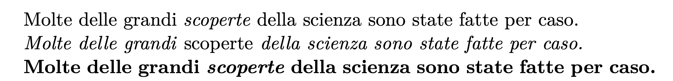 Esempio di compilazione in LaTeX del testo soprastante