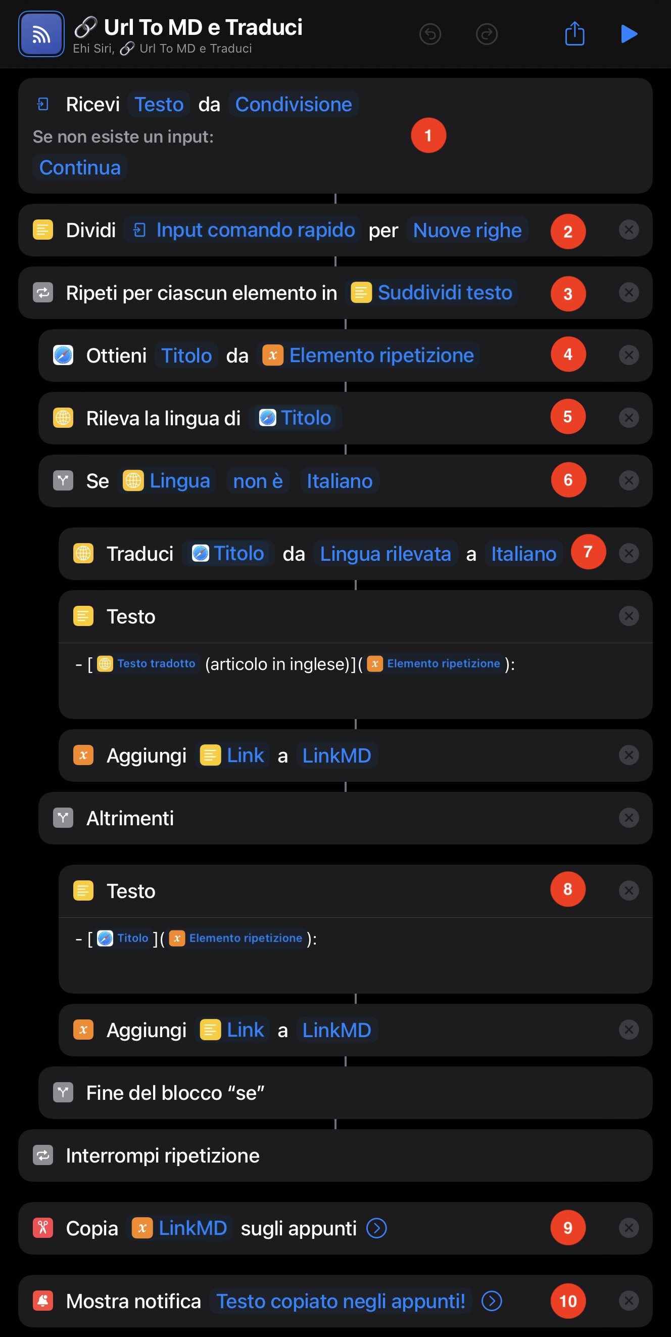 Intero comando rapido con annotazioni