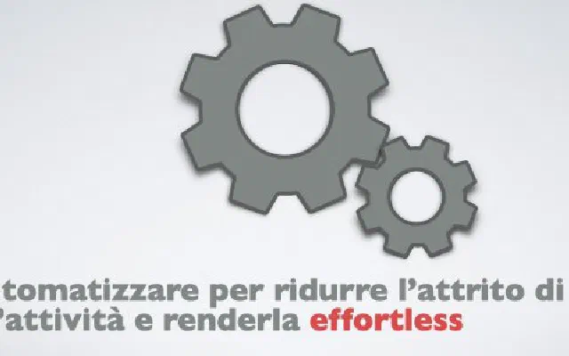 Automatizzare per ridurre l’attrito di un’attività e renderla effortless