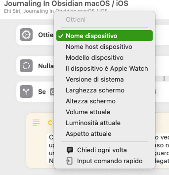 I vari dettagli dell’azione “Ottieni dettagli del dispositivo”