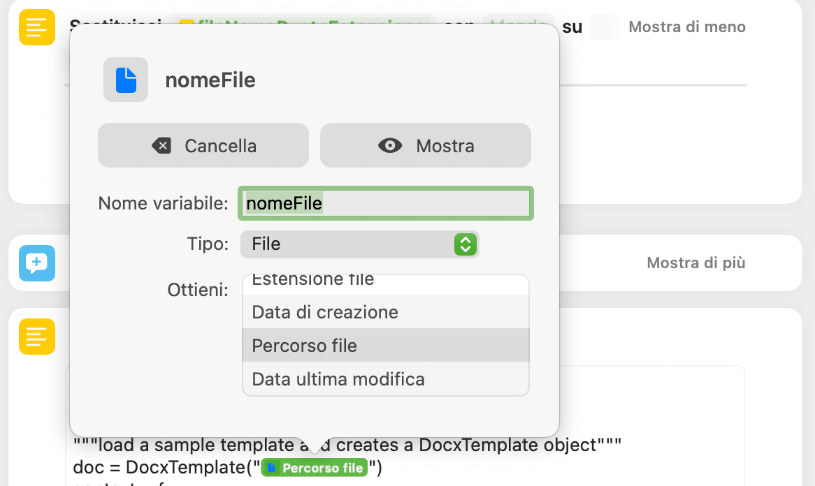 Esempio di variabile magica che estrapola il percorso del file