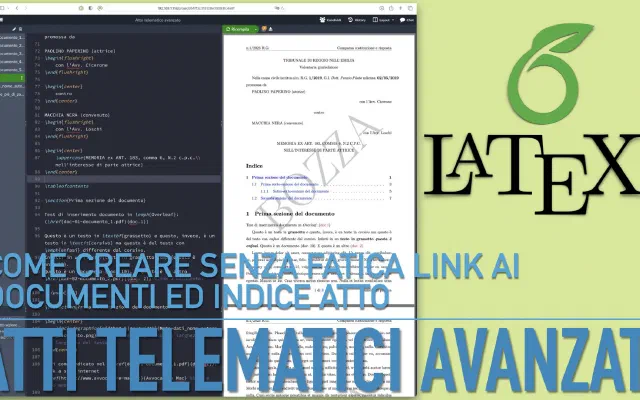 Webinar per la creazione atti telematici avanzati in modo semplice con Overleaf