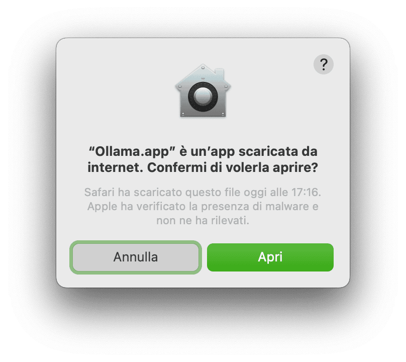 Primo avvio di Ollama