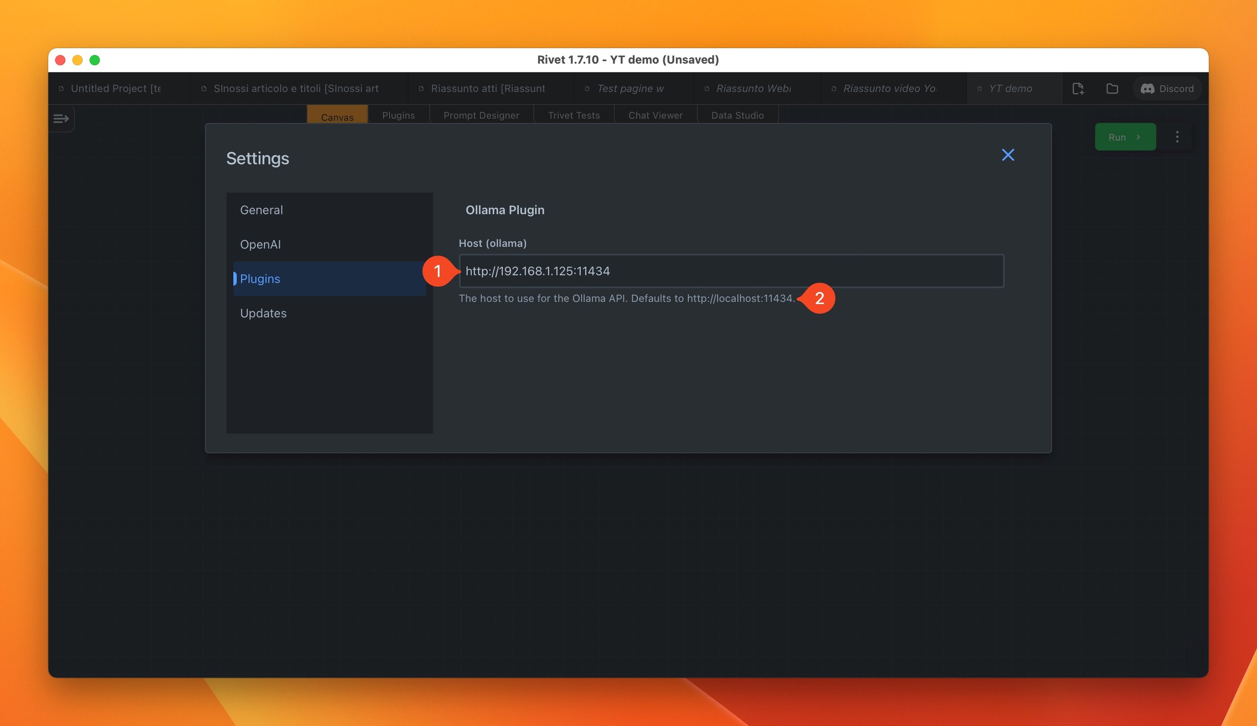 Configurazione del server di Ollama