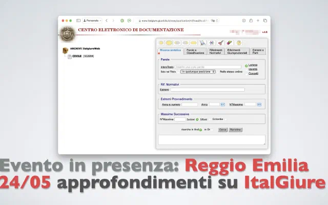 Reggio Emilia, incontro del 24 Maggio ore 15:00 su Italgiure