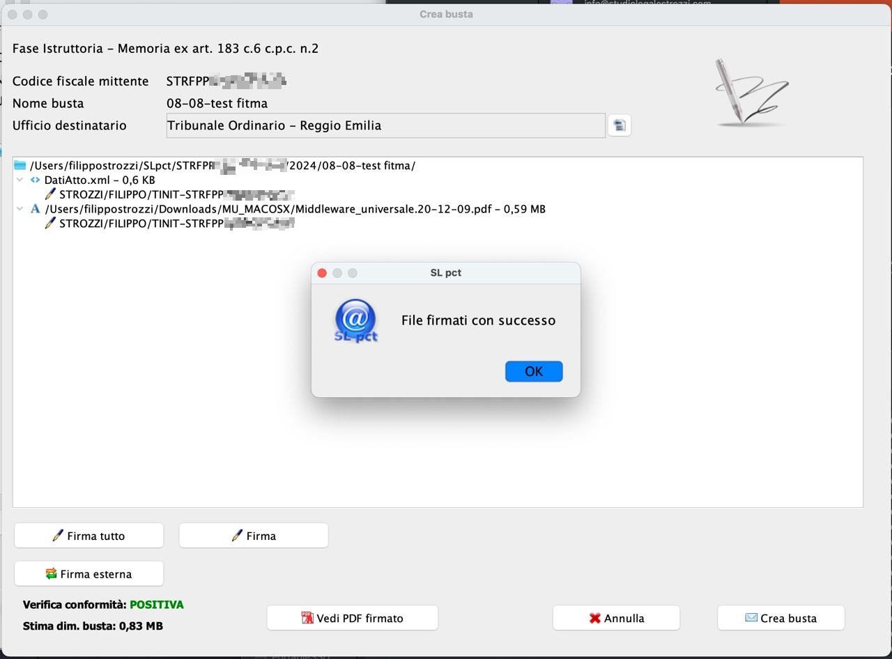 Atti firmati in SLpct su macOS Sequoia beta