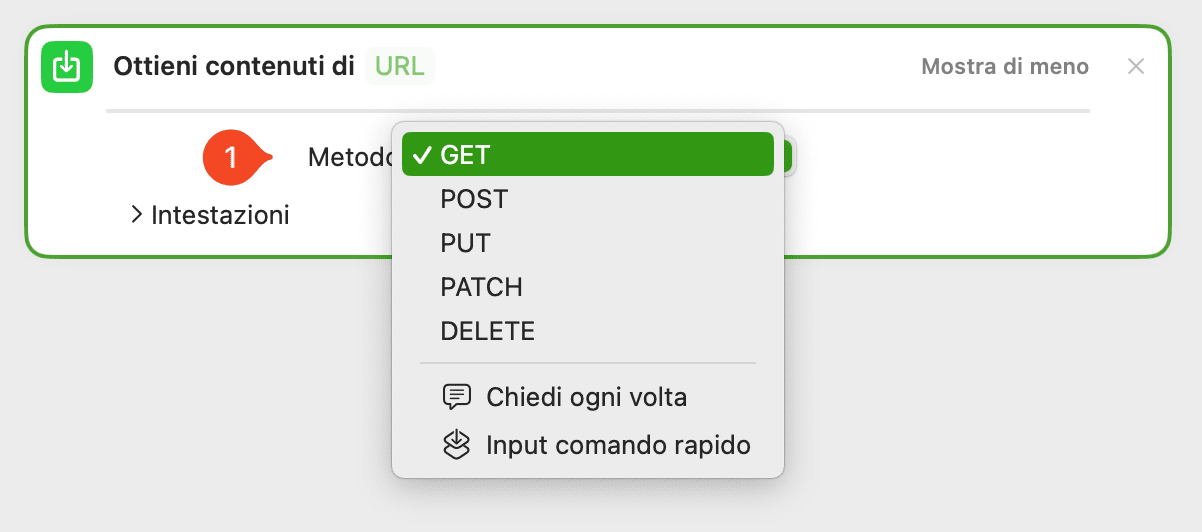 Scelta del metodo di accesso alle API