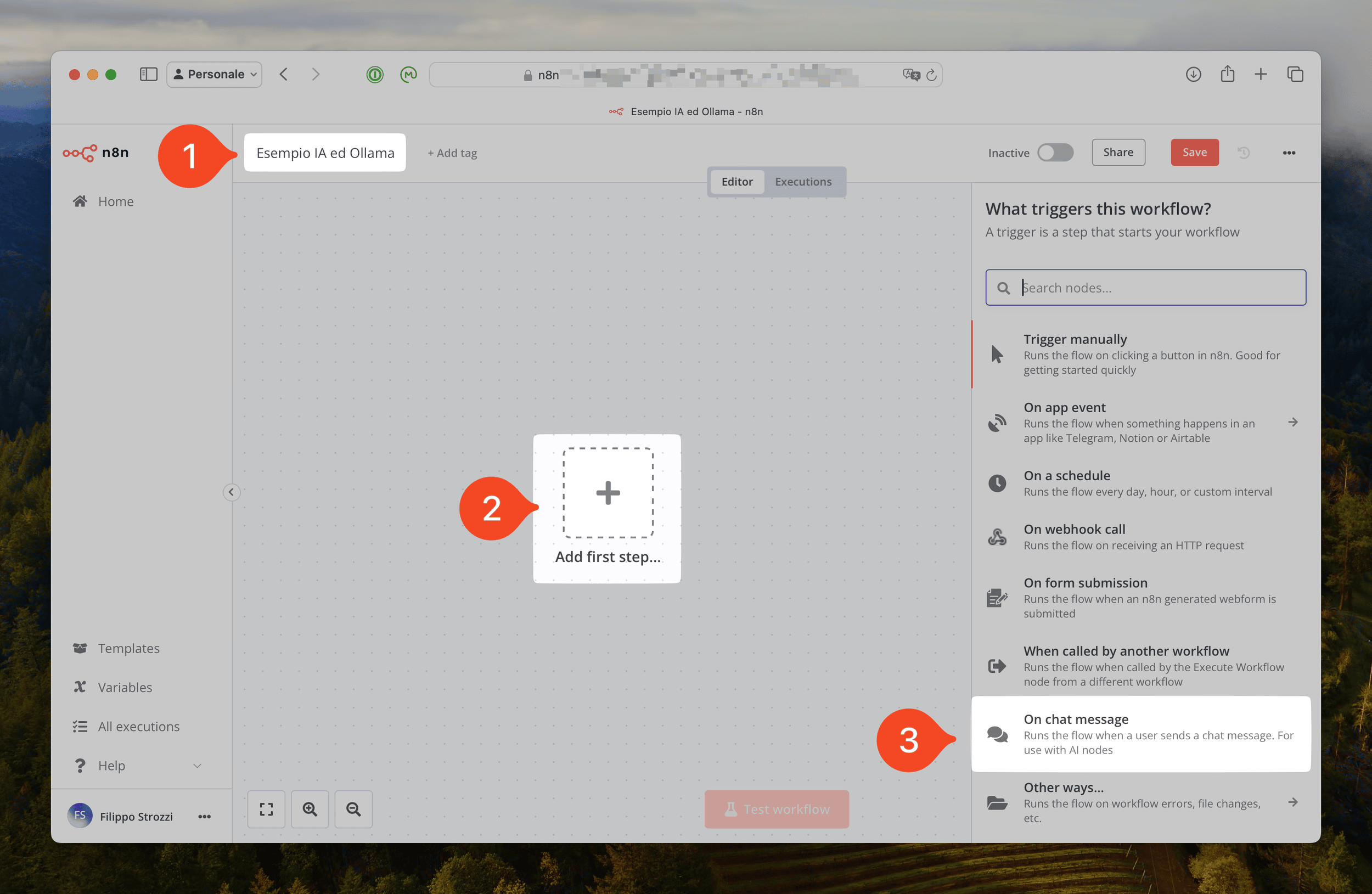 I primi passi per la creazione di un nuovo workflow