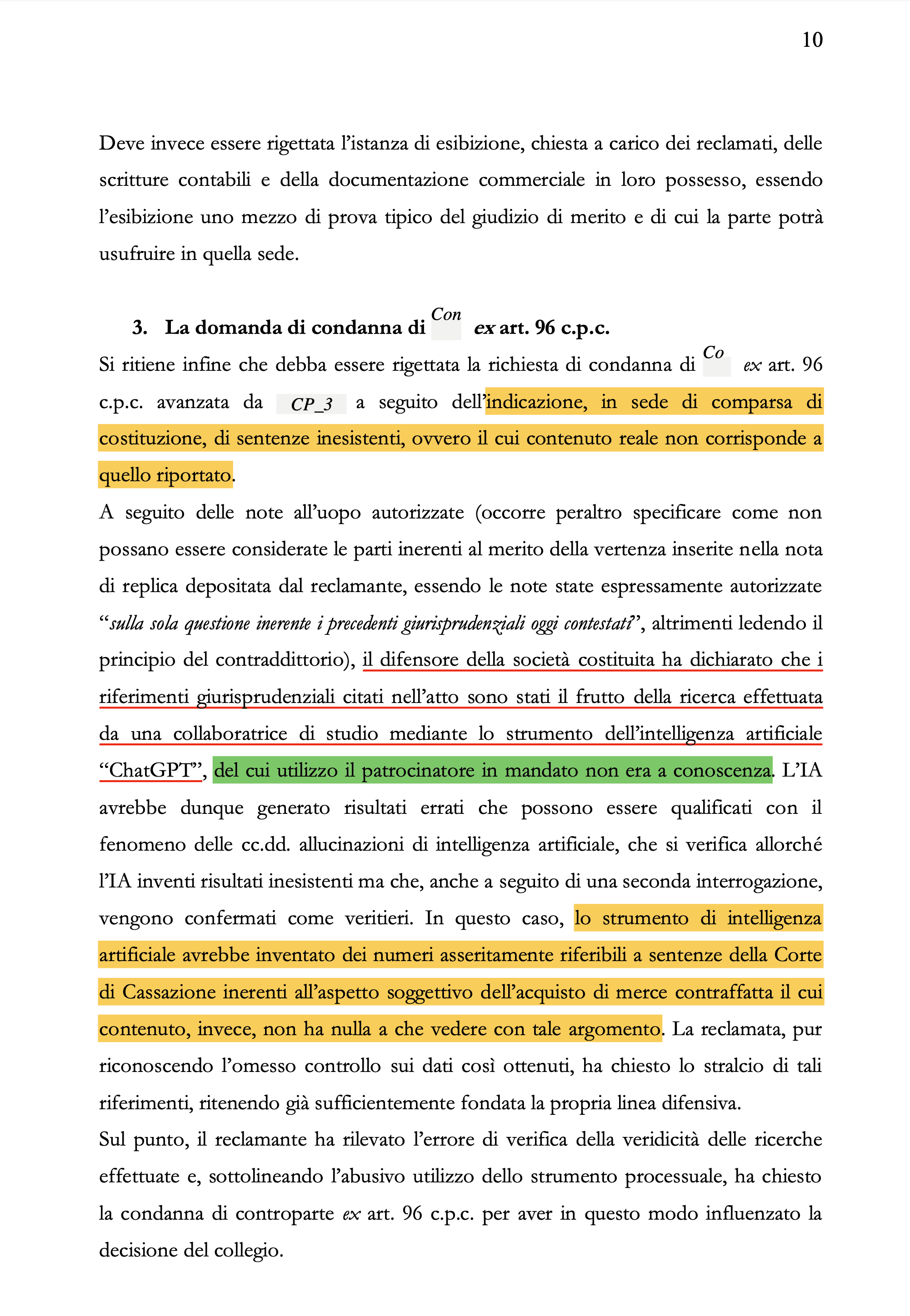 Pagina 10 dell’ordinanza