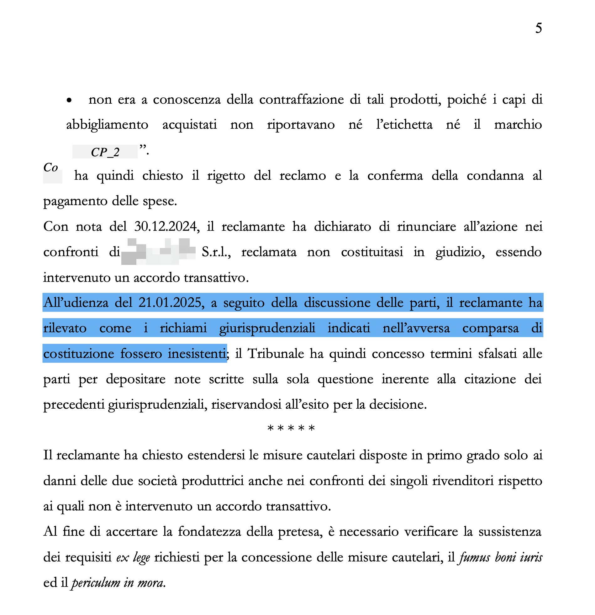 Esempio di un passaggio che, ovviamente qui anonimizzo