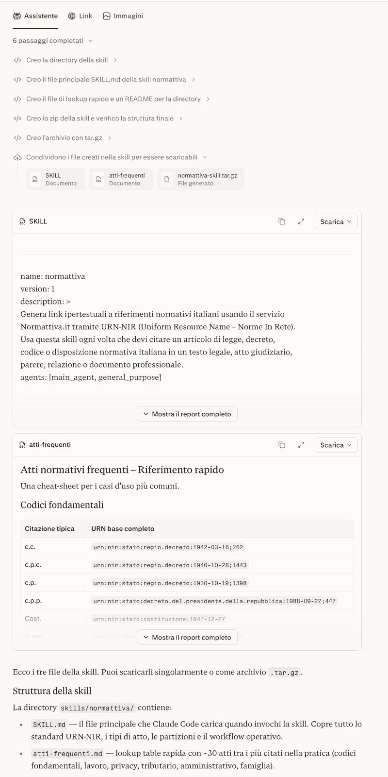Immagine dell’interfaccia di Perplexity e realizzazione file skill.md