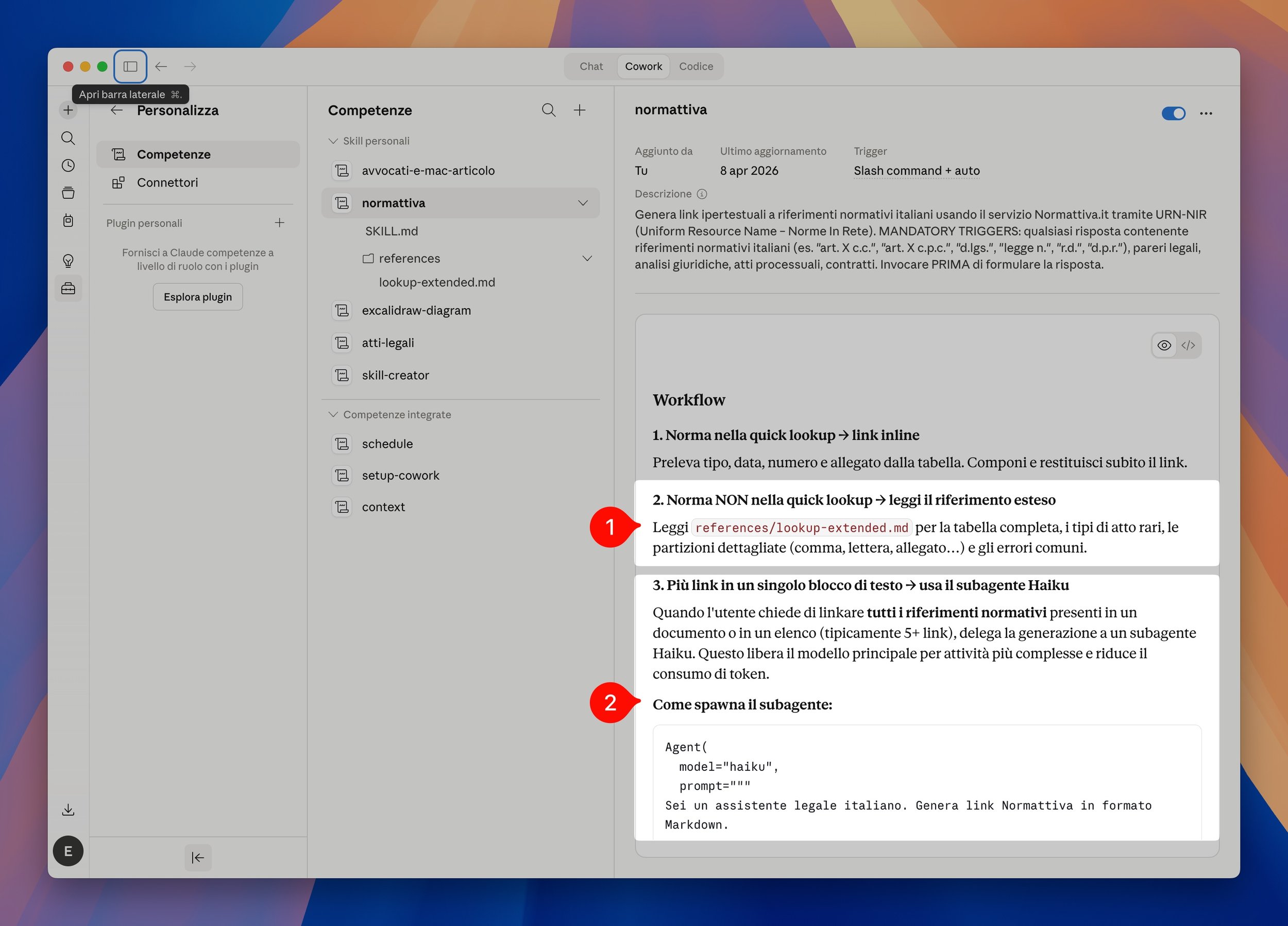 Esempio di progressive disclosure nella skill